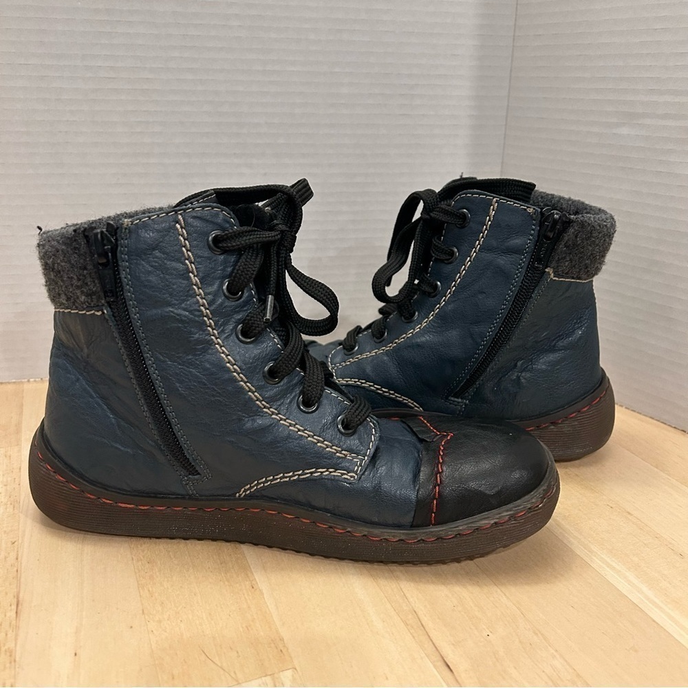 Rieker Lined Leather Boots/Women’s-37/6.5 - Picture 9 of 16